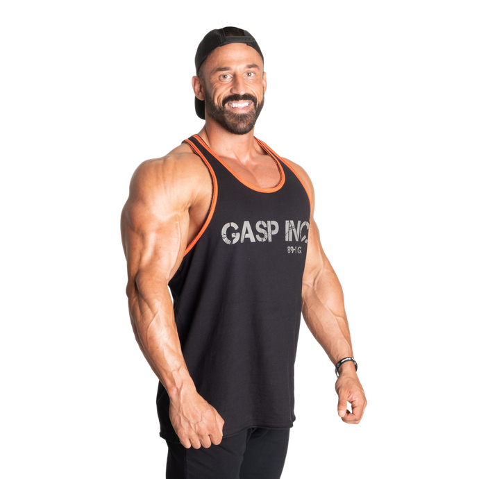 Gasp Division jersey tank, Black/Flame