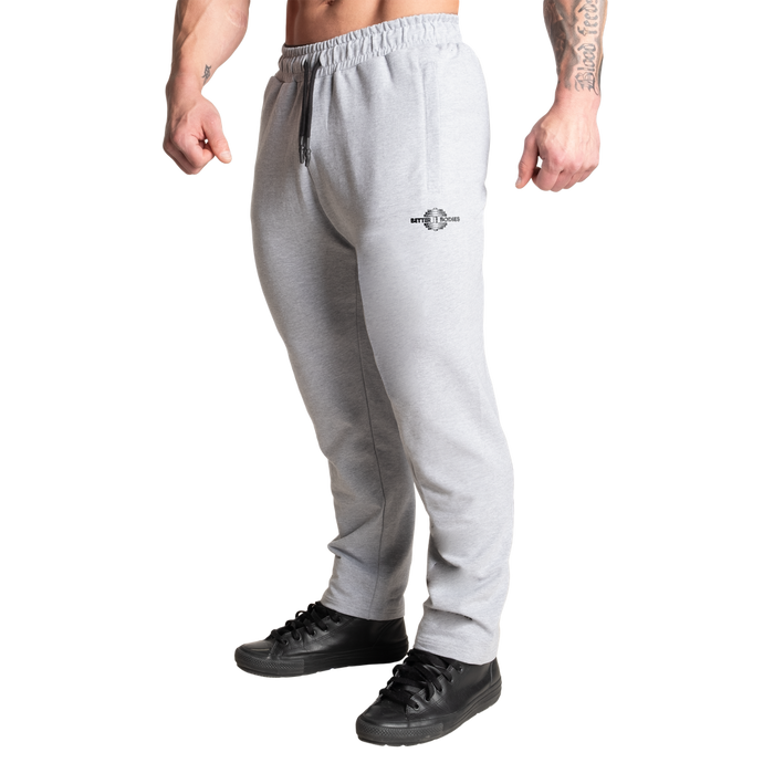 Better Bodies Original Standard Sweatpants, Light Grey Melange Long Length