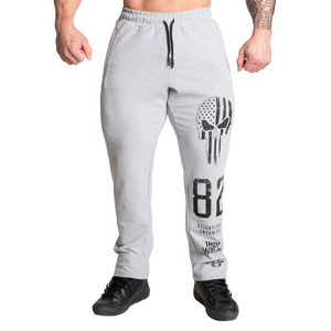 Better Bodies Graphic Standard Sweatpants, Light Grey Melange Regural Length