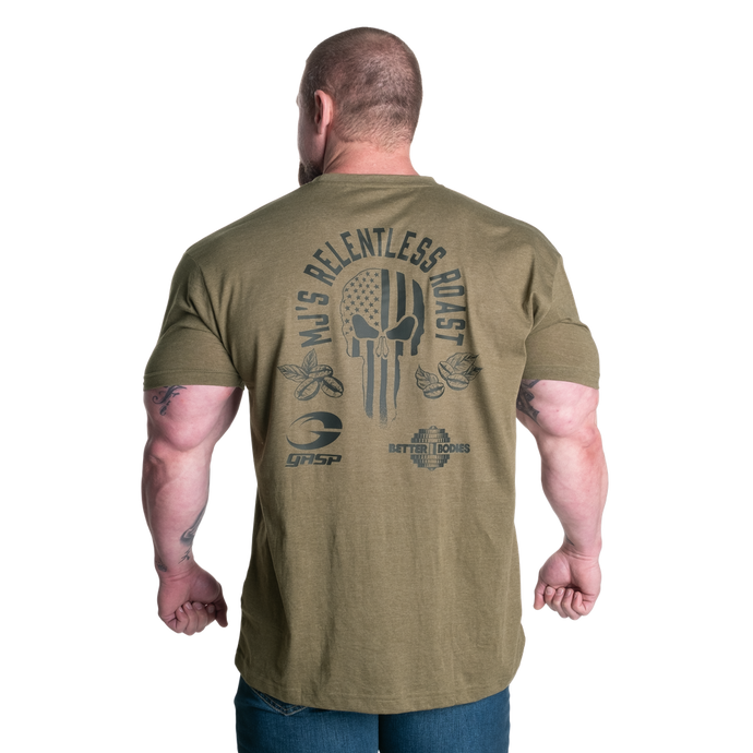 Better Bodies MJ's Relentless Roast Recruit Tee, Army Green Melange