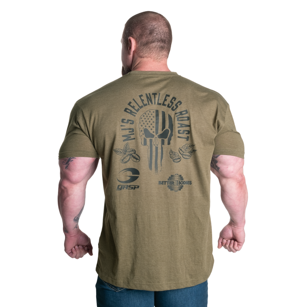 Better Bodies MJ's Relentless Roast Recruit Tee, Army Green Melange