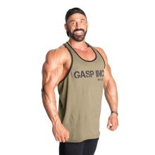 Gasp Division jersey tank, Washed Green