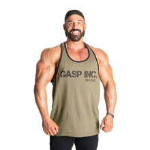 Gasp Division jersey tank, Washed Green