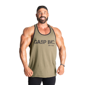 Gasp Division jersey tank, Washed Green