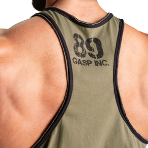 Gasp Division jersey tank, Washed Green