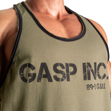 Gasp Division jersey tank, Washed Green