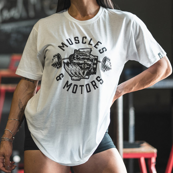 Better Bodies Muscles & Motors Tee, White