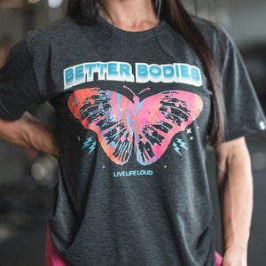 Better Bodies Butterfly Tee, Dark Grey Melange