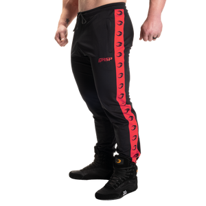 Gasp Track Suit Pants, Black/Red