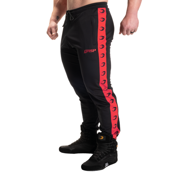 Gasp Track Suit Pants, Black/Red