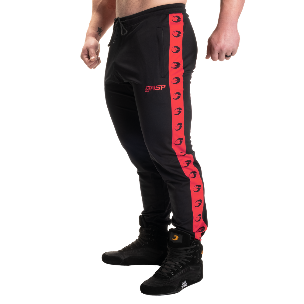 Gasp Track Suit Pants, Black/Red