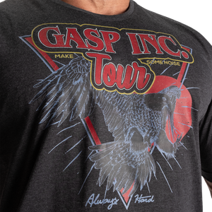 Gasp Tour Standard Tee, Dark Grey Melange