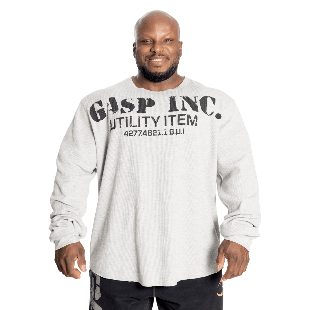 Gasp Thermal Gym Sweater Grey Melange