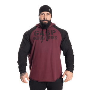 Gasp Longsleeve Thermal Hoodie Maroon