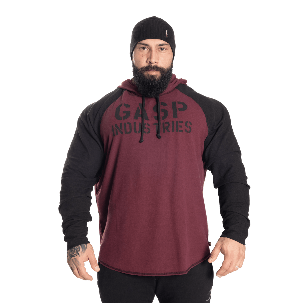 Gasp Longsleeve Thermal Hoodie Maroon