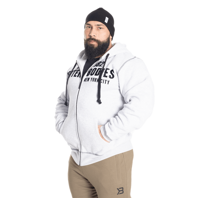 Better Bodies Graphic Hoodie, Light Grey Melange