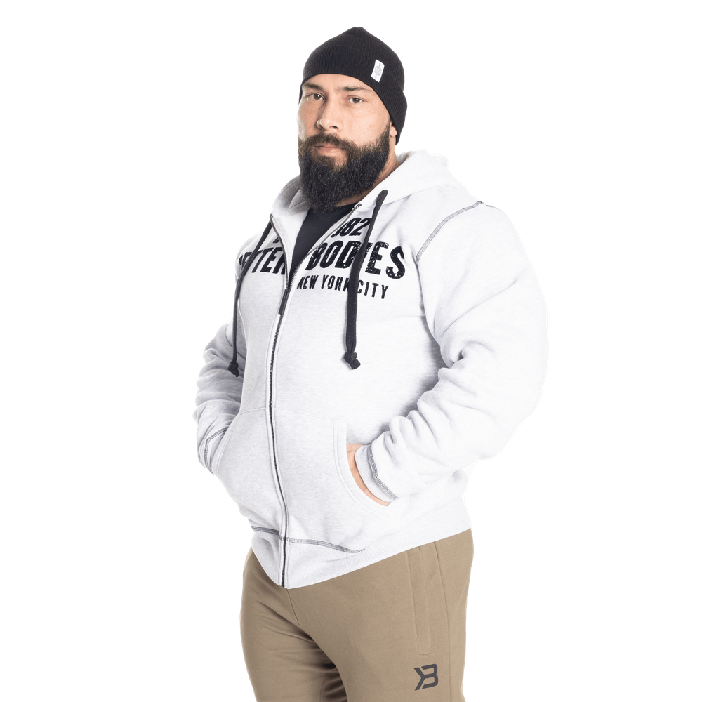 Better Bodies Graphic Hoodie, Light Grey Melange