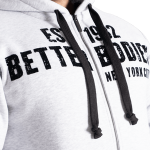 Better Bodies Graphic Hoodie, Light Grey Melange