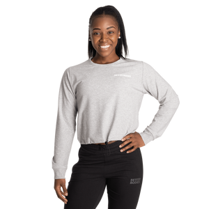 Better Bodies Empire Cropped Crew,Light Grey Melange