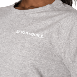 Better Bodies Empire Cropped Crew,Light Grey Melange