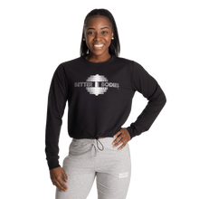 Better Bodies Empire Cropped Printed Crew, Black