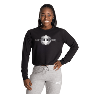 Better Bodies Empire Cropped Printed Crew, Black