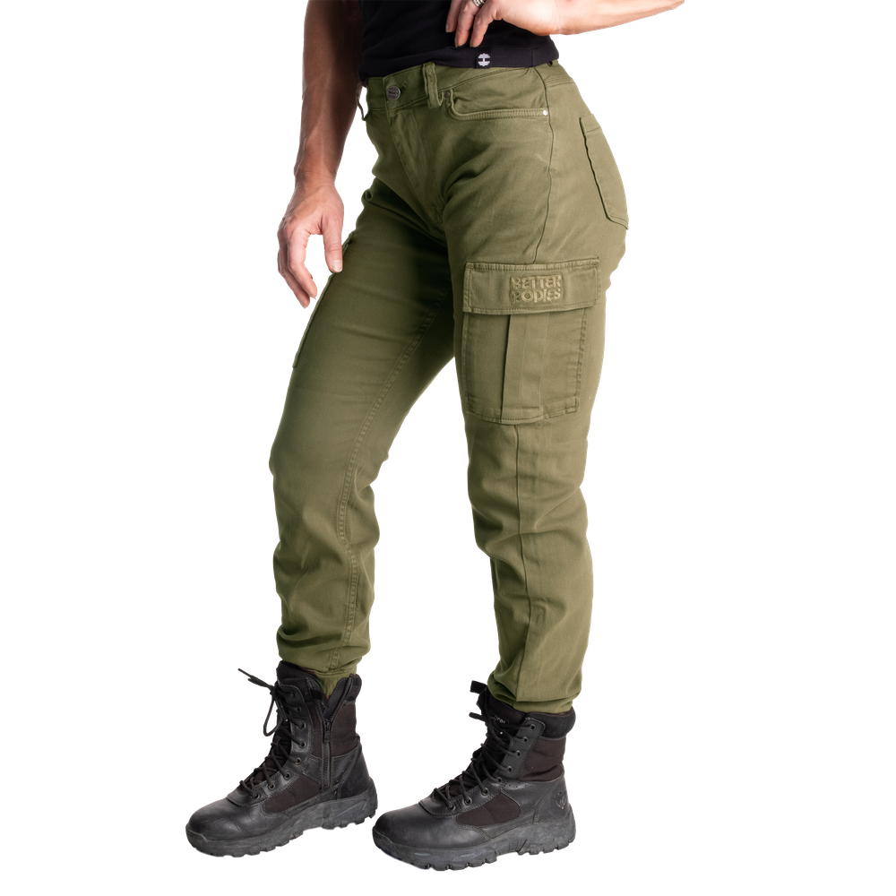 Better Bodies Cargo pants, Washed Green