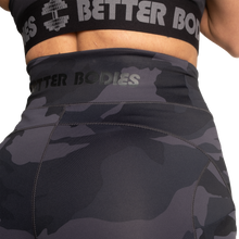 Better Bodies High Waist Shorts, Dark Camo