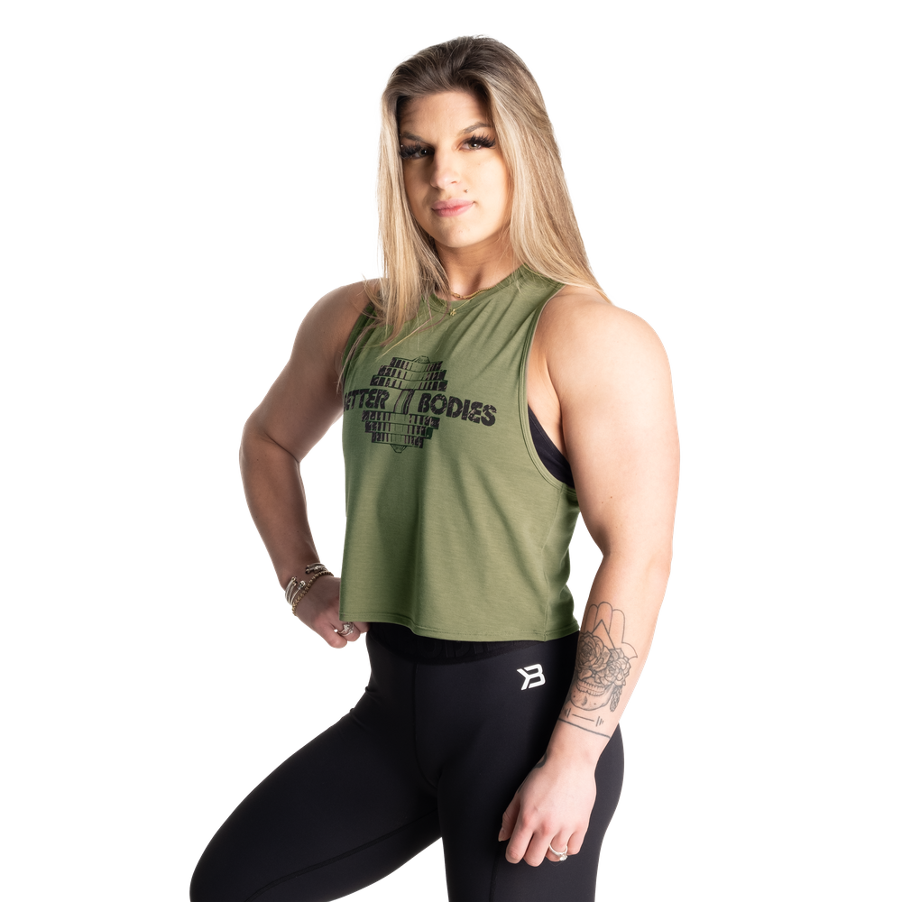 Better Bodies Empire Loose Racerback, Washed Green