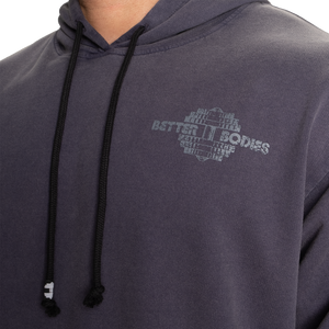 Better Bodies Washed Hoodie, Acid Sky Blue