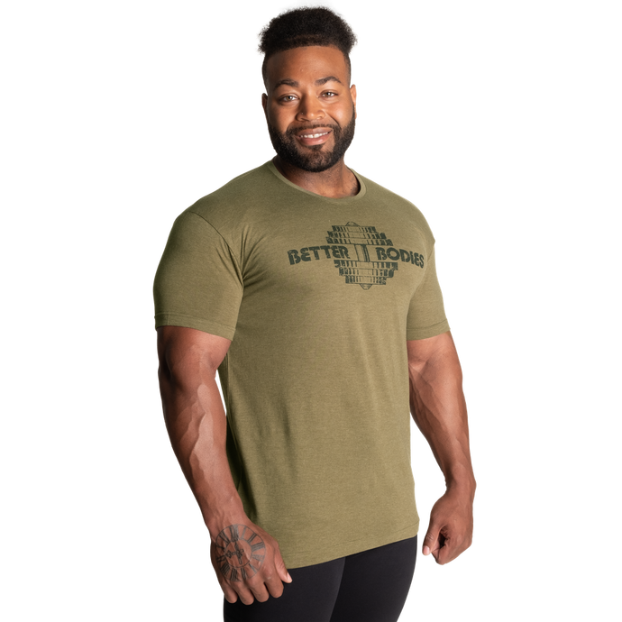 Better Bodies Recruit Tee, Army Green Melange