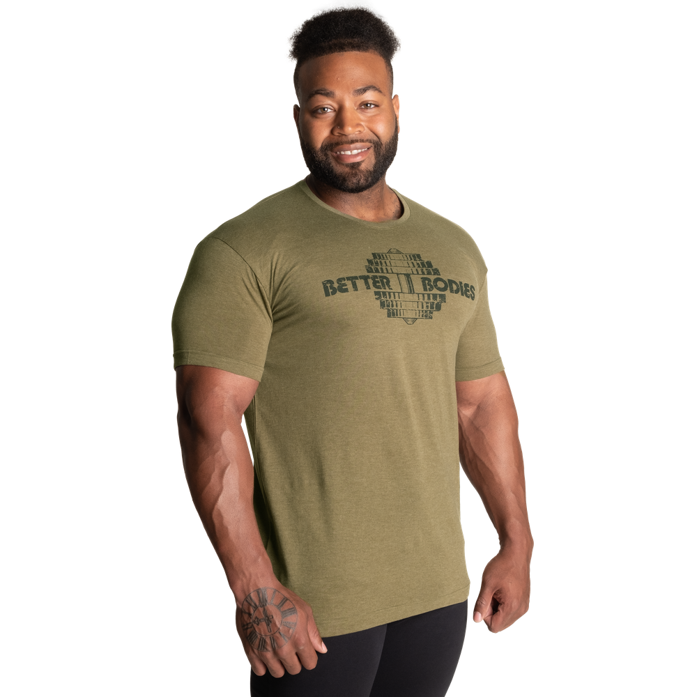 Better Bodies Recruit Tee, Army Green Melange