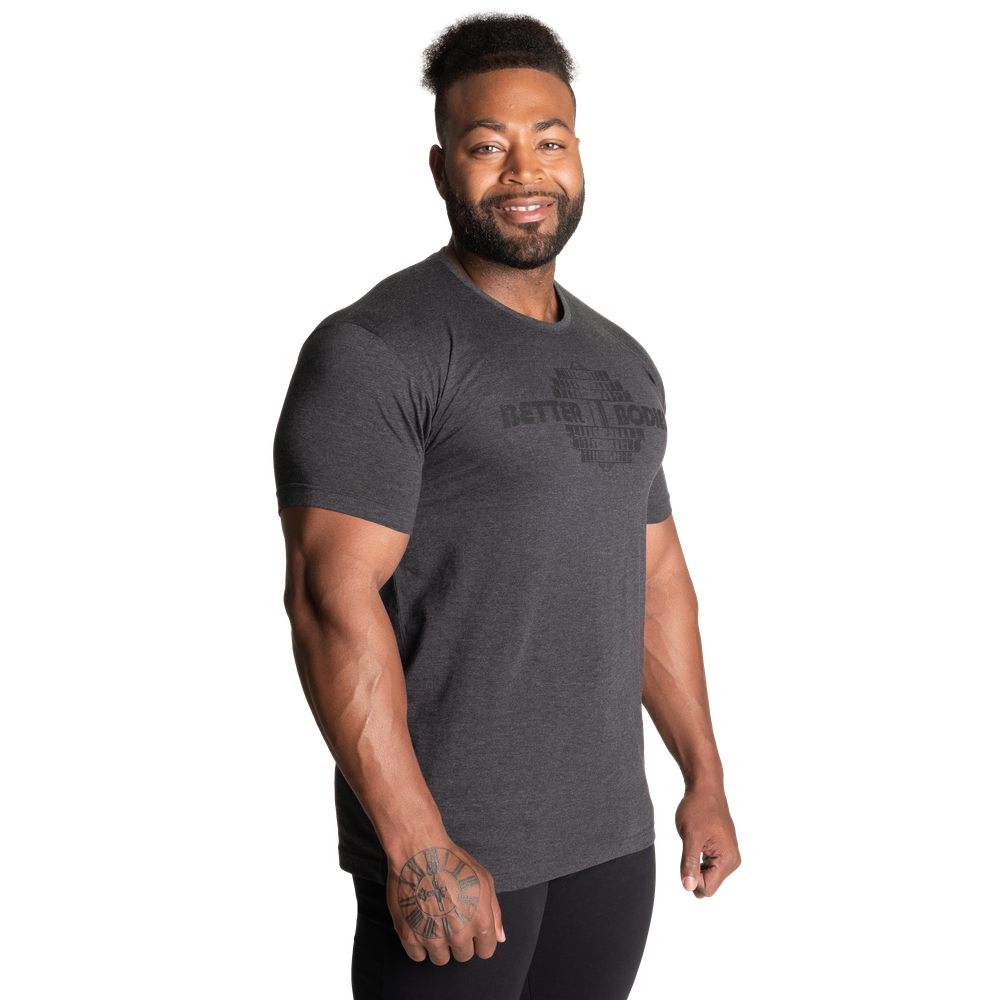 Better Bodies Recruit Tee, Dark Grey Melange