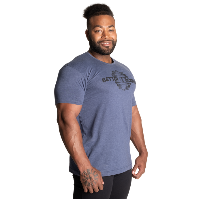 Better Bodies Recruit Tee, Sky Blue Melange