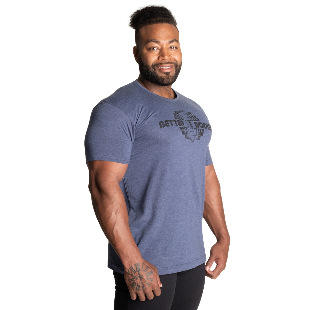 Better Bodies Recruit Tee, Sky Blue Melange