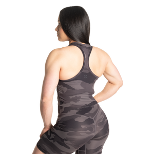 Better Bodies Core Crop T-back, Charcoal Camo