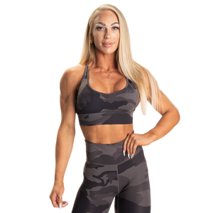 Better Bodies Core Sports Bra, Charcoal Camo