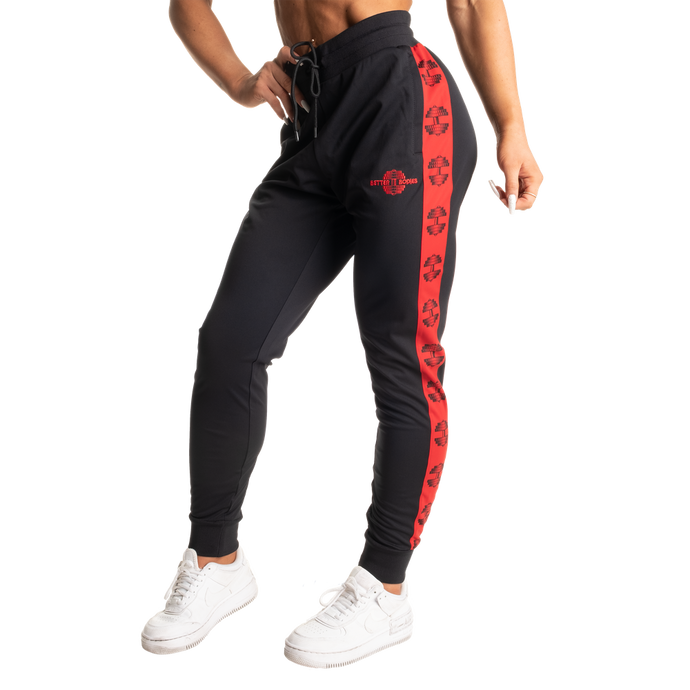 Better Bodies Chelsea Track Pants, Black/Red