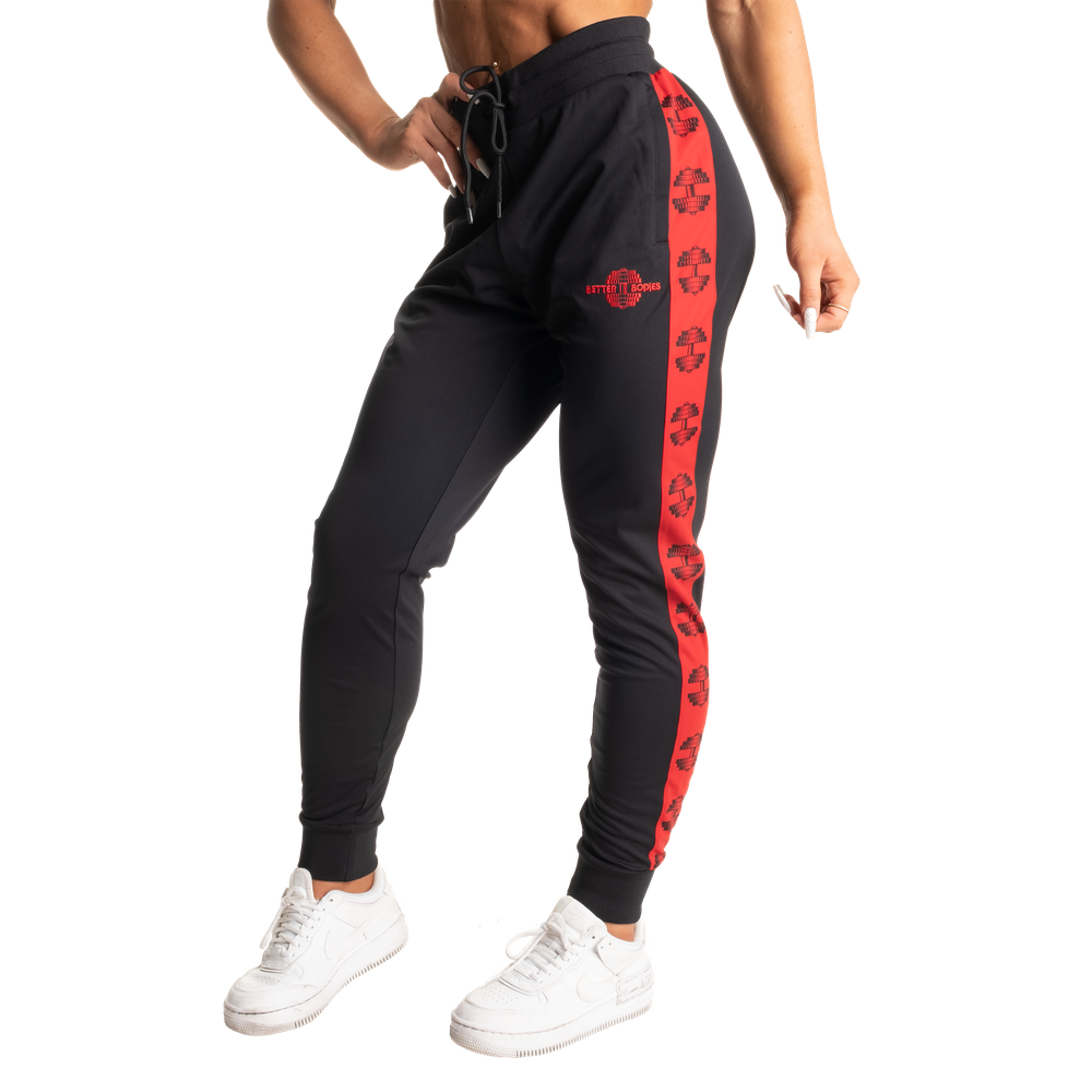 Better Bodies Chelsea Track Pants, Black/Red