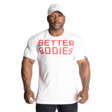 Better Bodies Basic Tapered Tee, White/red