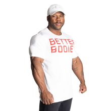 Better Bodies Basic Tapered Tee, White/red