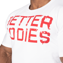 Better Bodies Basic Tapered Tee, White/red