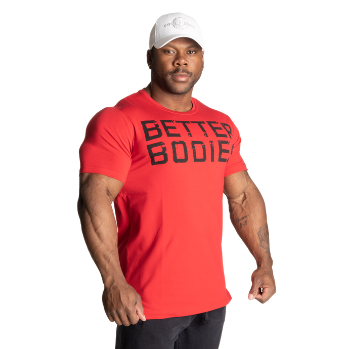 Better Bodies Basic Tapered Tee, Chili Red