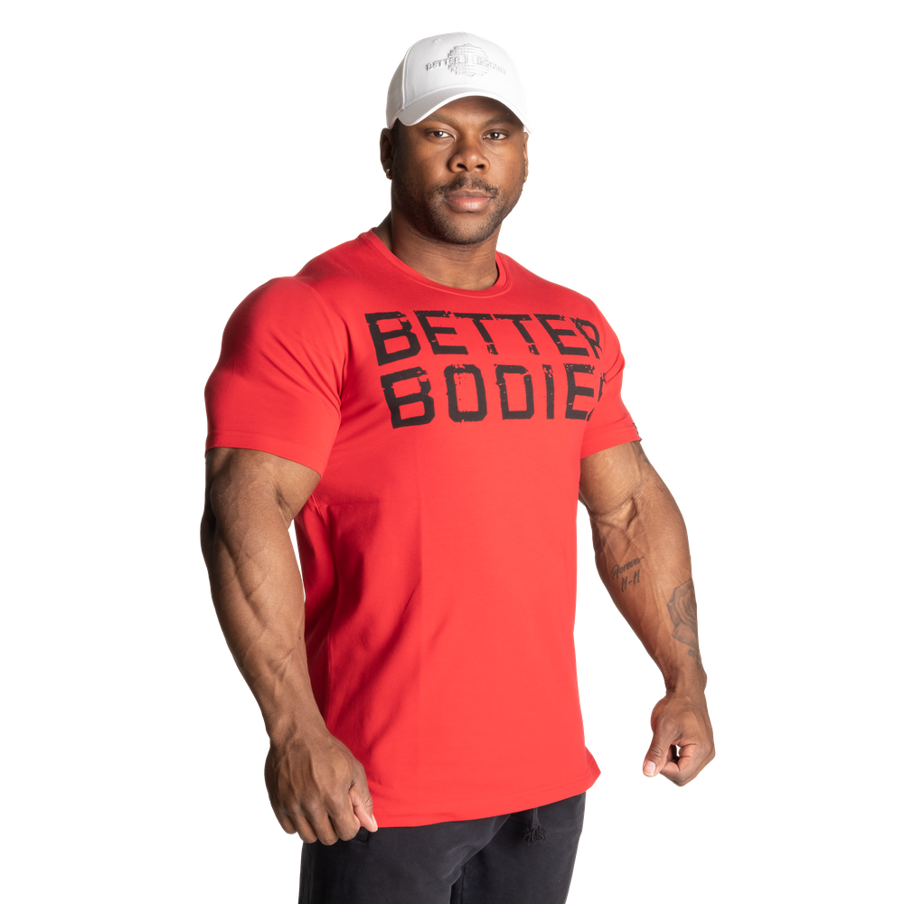 Better Bodies Basic Tapered Tee, Chili Red