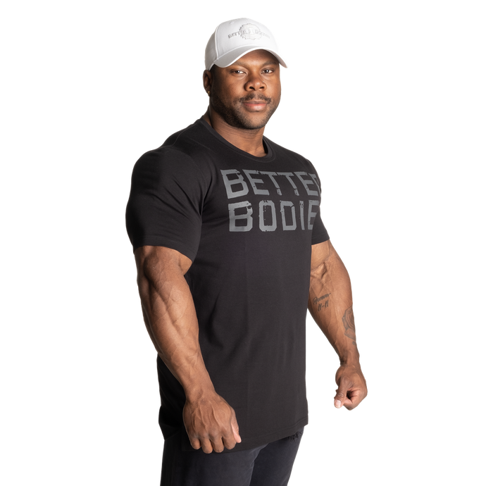 Better Bodies Basic Tapered Tee Black/Grey