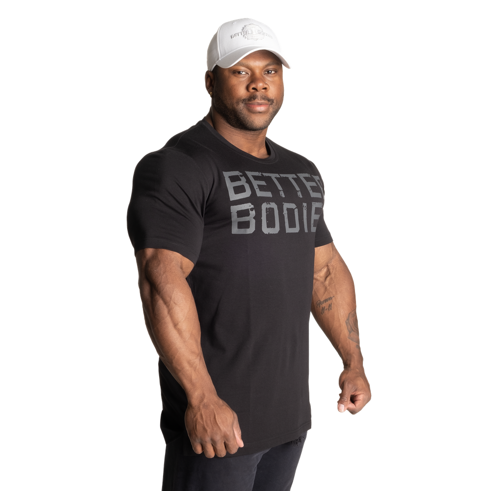 Better Bodies Basic Tapered Tee Black/Grey