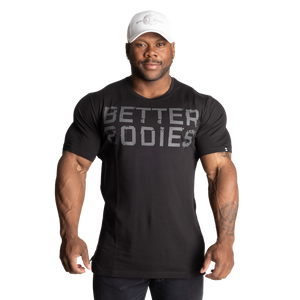 Better Bodies Basic Tapered Tee Black/Grey