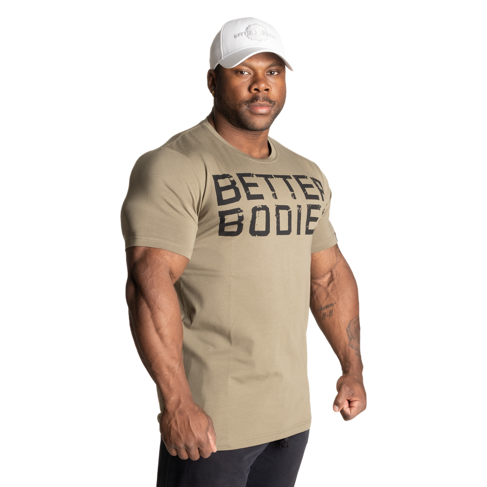 Better Bodies Basic Tapered Tee, Washed Green