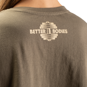 Better Bodies Work Hard Onesize Tee, Washed Green