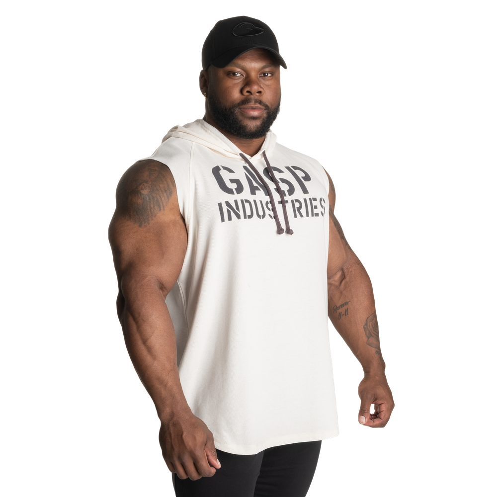 Gasp Thermal Sleeveless Hoodie Off White